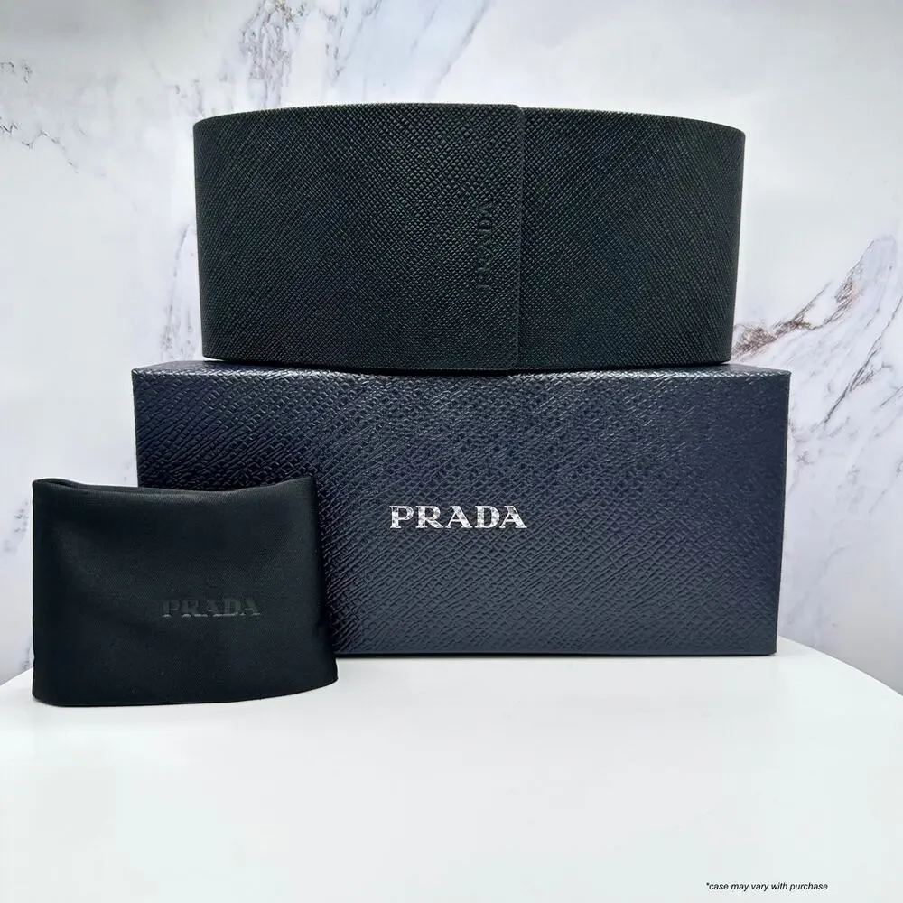 NEW PRADA Sunglasses Black Square Rectangle Gray Lens w/ Box & Case Authentic - Picture 9 of 16
